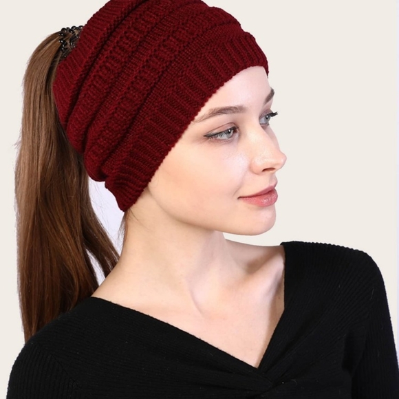 Shein Accessories - Ponytail Beanie